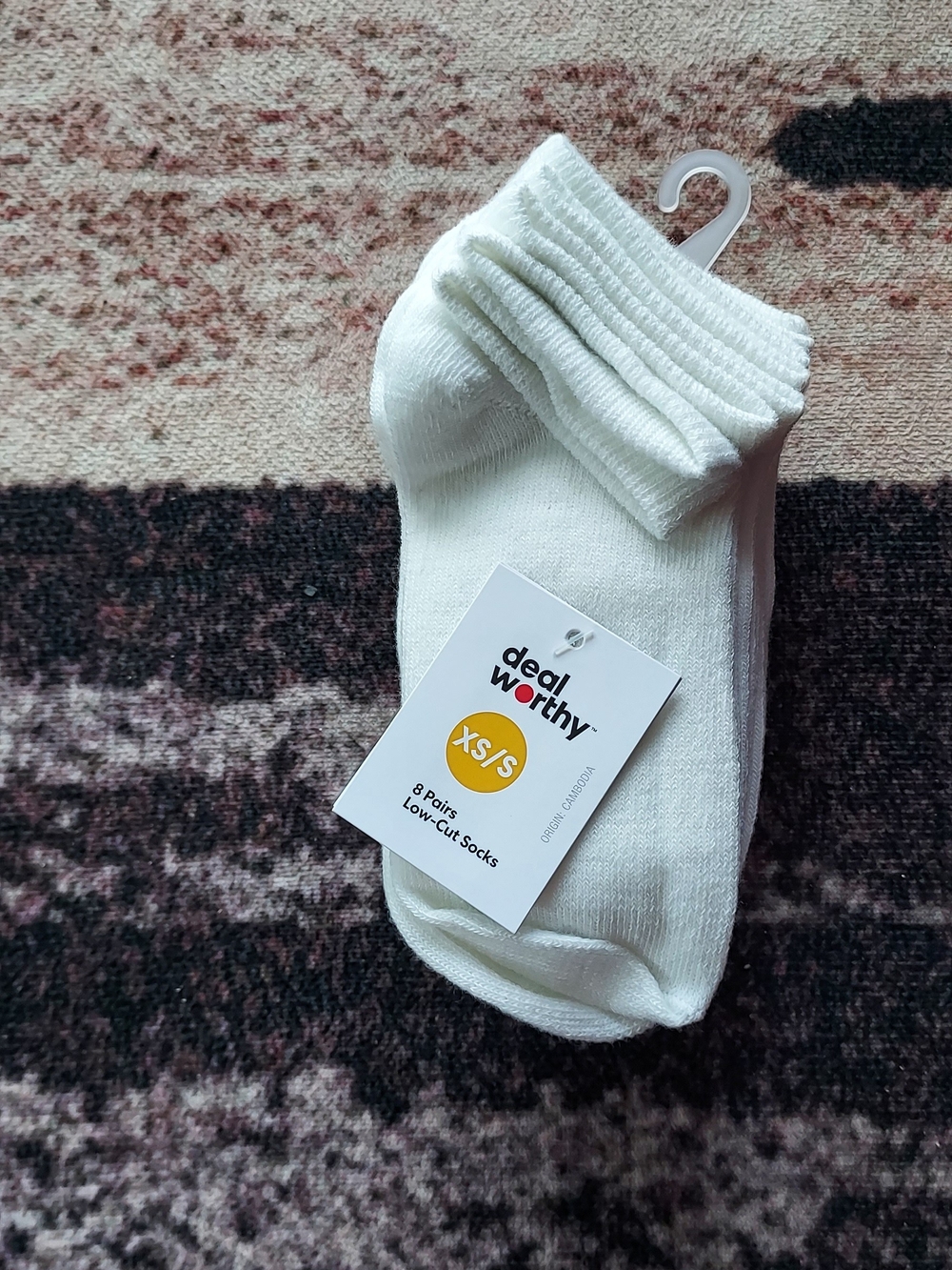 Kids White Low-Cut Socks - XS/S (8 Pairs)